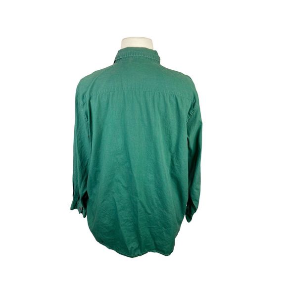 Vintage Bobbie Brooks Woman Green Embroidered Button Down Top - Size 22W / 24WW - Picture 6 of 8